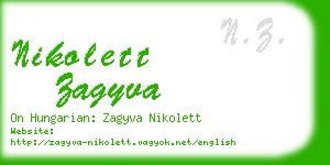 nikolett zagyva business card